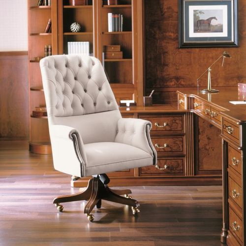 Fauteuil de direction chesterfield - 01013 - Ofifran - en cuir / en bois / à hauteur réglable