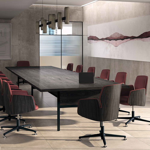 Table de réunion contemporaine - GALLERY  - Ofifran - en bois / avec piètement en métal / rectangulaire