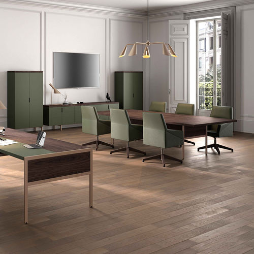 Armoire de classement basse - GALLERY - Ofifran - haute / en bois / avec porte battante