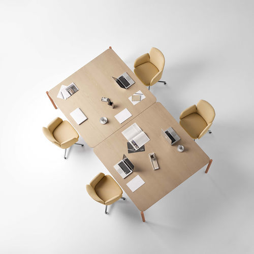 Table contemporaine - TERRA - Ofifran - en bois / avec piètement en bois / rectangulaire