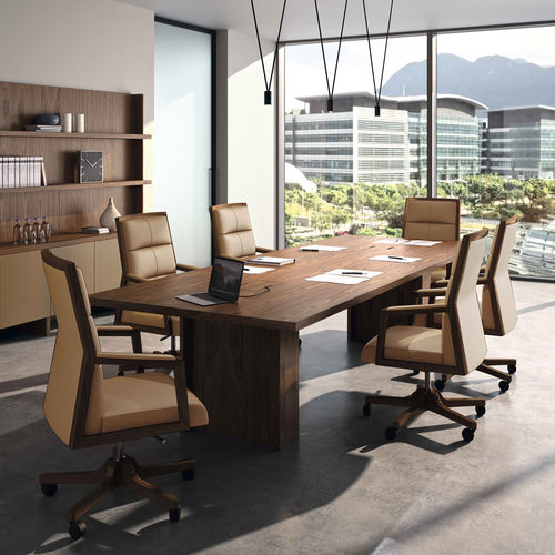 Chaise de bureau contemporaine - SQUARE - Ofifran - d'intérieur / en cuir / en tissu