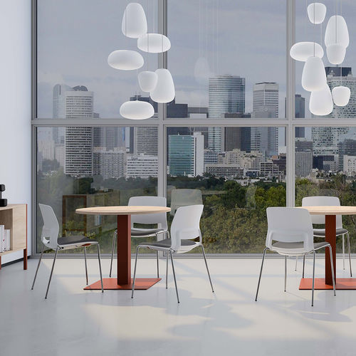 Chaise visiteur contemporaine - EASY      - Ofifran - d'intérieur / en plastique / tapissée