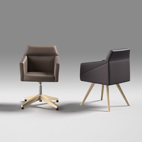Chaise visiteur contemporaine - RAY  - Ofifran - d'intérieur / en cuir / en tissu
