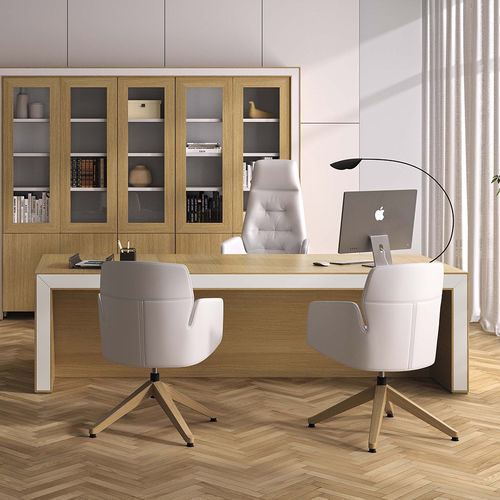 Bureau sur pied - BELESA  - Ofifran - contemporain / en cuir / en bois