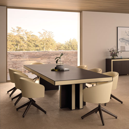 Table de réunion contemporaine - BELESA - Ofifran - en bois / avec piètement en bois / rectangulaire