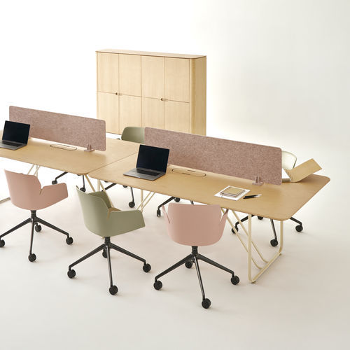 Bureau pour open space - INFINITY - Ofifran - sur pied / pour 2 personnes / de 2 à 4 personnes