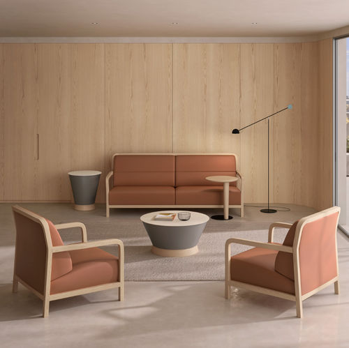 Table basse contemporaine - BAO - Ofifran - en bois / avec piètement en bois / ronde