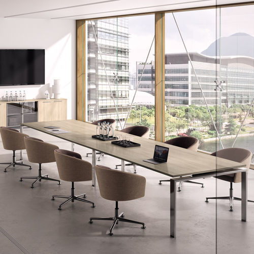 Table de réunion contemporaine - CONCEPTO FREE  - Ofifran - en bois / en mélaminé / avec piètement en métal