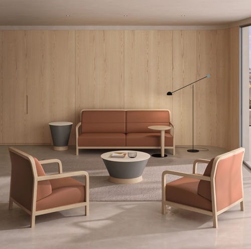 Canapé contemporain - ILIUS - Ofifran - en tissu / en cuir / en bois