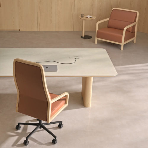 Fauteuil contemporain - ILIUS - Ofifran - en tissu / en bois / vert