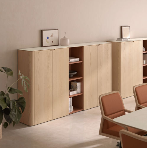 Buffet haut - BOSCO - Ofifran - contemporain / en bois / avec étagère