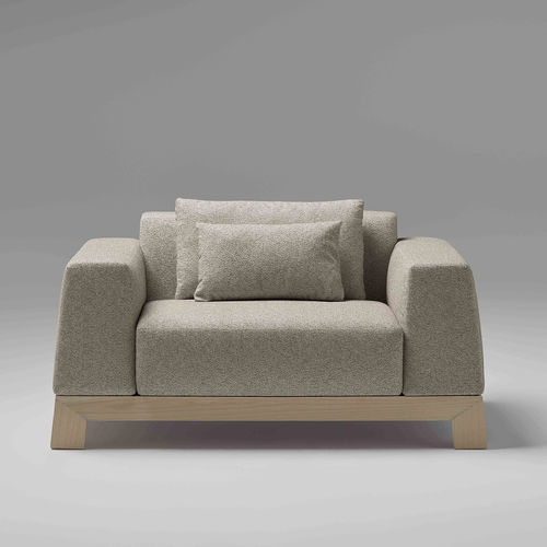 Fauteuil contemporain - SENTA - Ofifran - en tissu / en bois / table intégrée