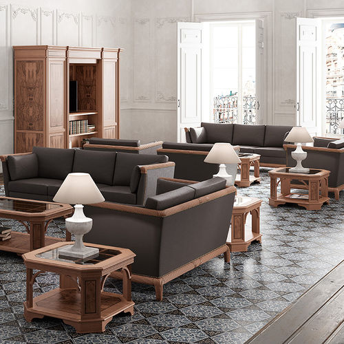 Canapé contemporain - BORDÓN - Ofifran - en tissu / en cuir / marron