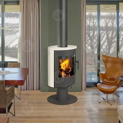 Poêle à bois - EVORA T - ROMOTOP - contemporain / en céramique