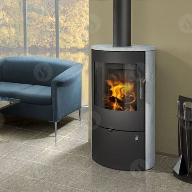 Poêle à bois - OVALIS  - ROMOTOP - contemporain / en fonte / en inox