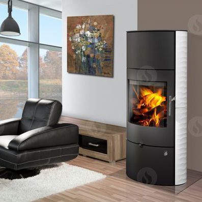 Poêle à bois - OVALIS A - ROMOTOP - contemporain / en inox / en céramique