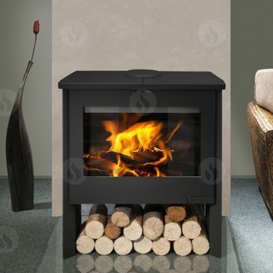 Poêle à bois - RIANO - ROMOTOP - contemporain / en céramique / en pierre naturelle