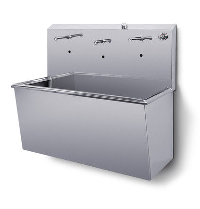 Vasque sur pied - SANIKIT - DMP Electronics - en inox / rectangulaire / contemporaine
