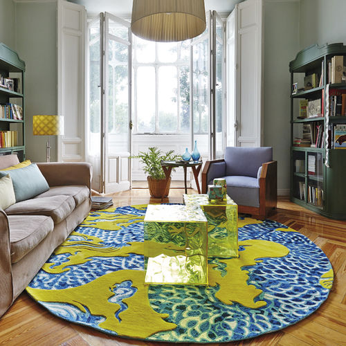 Tapis contemporain - BLUE CHINA - GAN RUGS - à motif / en laine / en coton