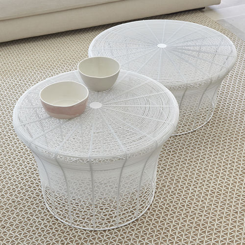 Table basse contemporaine - ARAM - GAN RUGS - en acier thermolaqué / avec piètement en acier inoxydable / ronde
