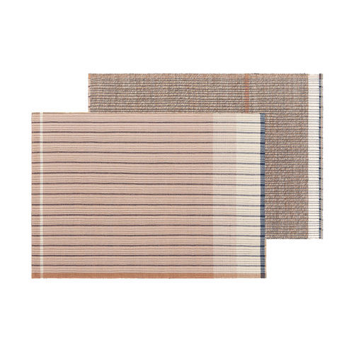 Tapis contemporain - REVERSIBLE - GAN RUGS - à rayures / en laine / en coton