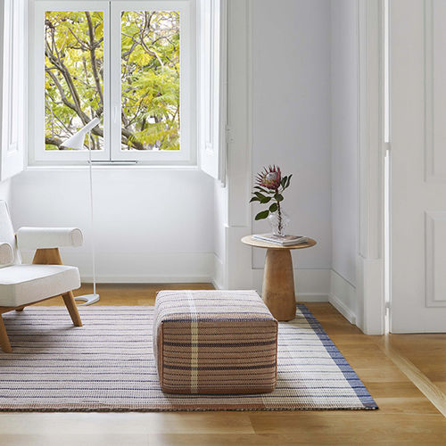 Pouf contemporain - REVERSIBLE - GAN RUGS - en laine / en lin / en coton