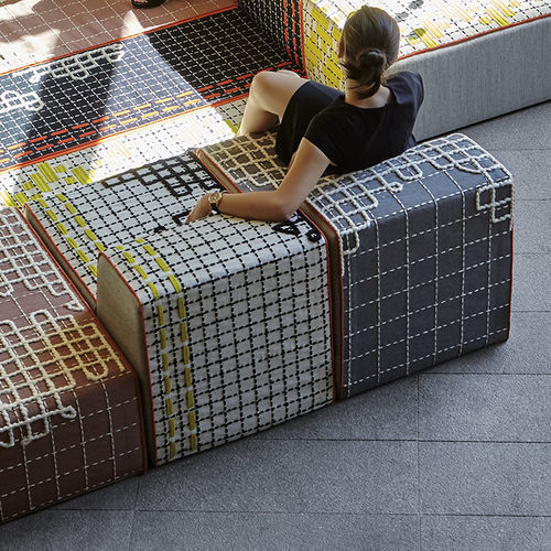 Chaise longue contemporaine - BANDAS  - GAN RUGS - en laine / en polyester / modulaire