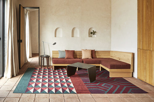 Tapis contemporain - NDEBELE - GAN RUGS - géométrique / en laine / rectangulaire