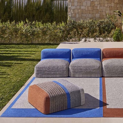 Pouf contemporain - Mangas Outdoor - GAN RUGS - en PET / en mousse / carré