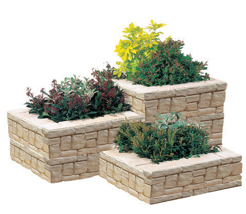 Jardinière en béton - GRANIT - Perin - carrée / classique / d'extérieur