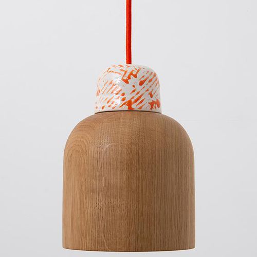 Suspension - CB4 - THELERMONT HUPTON - en satin / en chêne / en porcelaine