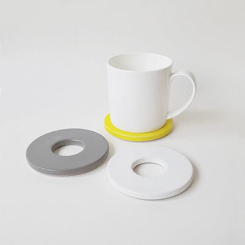 Set De 6 Sous-verres En Céramique Blanche