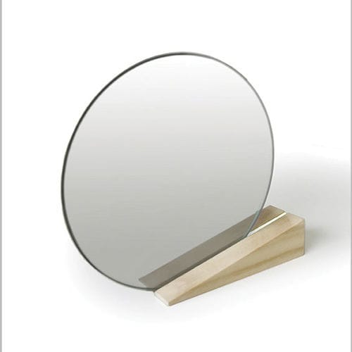 Miroir à poser - ON THE EDGE - THELERMONT HUPTON - contemporain / circulaire / noir