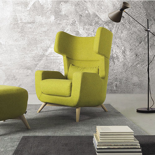 Fauteuil design scandinave - Aures You - PAU - en tissu / à oreilles / avec dossier haut