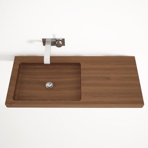 Vasque suspendue - EL01 - Karpenter - en bois / avec miroir ajustable / rectangulaire