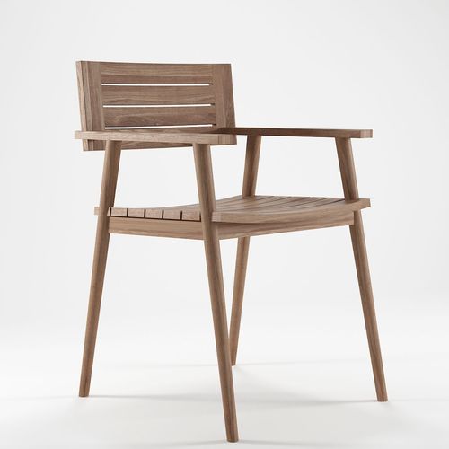 Chaise contemporaine - VINTAGE - Karpenter - d'extérieur / en teck / avec piètement en bois massif