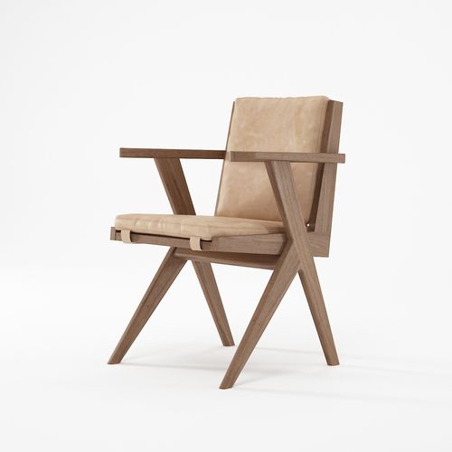 Chaise contemporaine - TRIBUTE - Karpenter - d'intérieur / en cuir / avec piètement en chêne