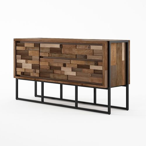 Buffet contemporain - CV02-TMH - Karpenter - en bois massif / en teck / en fer