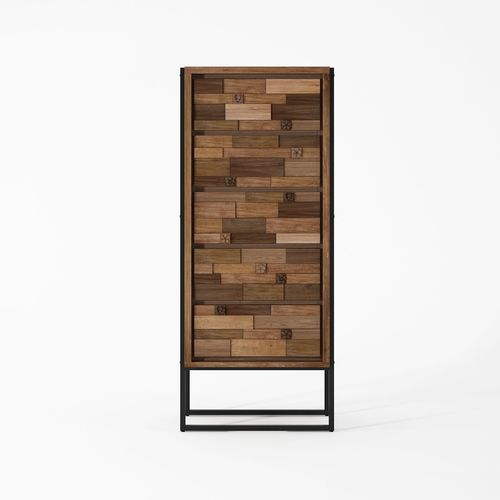 Commode haute - CV04-TMH - Karpenter - contemporaine / en teck / en fer