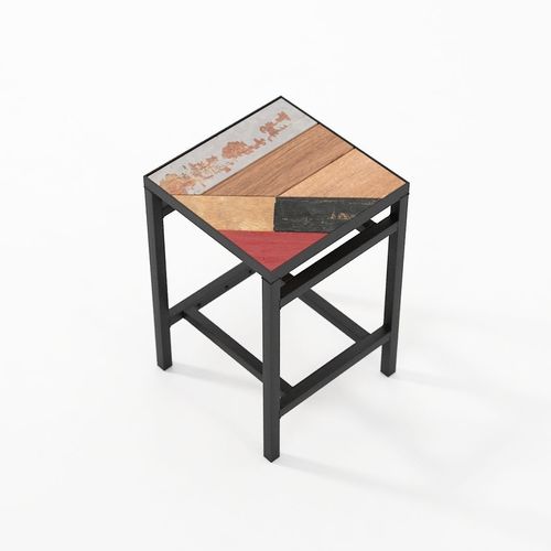 Tabouret contemporain - PK14 - Karpenter - en bois massif / avec piètement en métal / avec repose-pieds