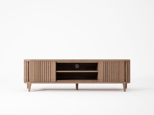 Meuble TV contemporain - LP03 - Karpenter - lowboard / 2 portes / en chêne