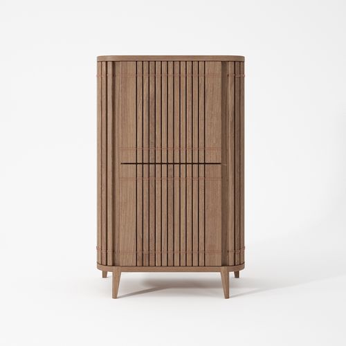 Meuble bar contemporain - KP06 - Karpenter - en teck / en chêne blanc / avec porte battante