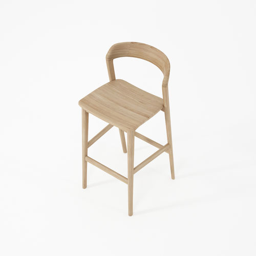 Chaise de bar contemporaine - HOS-GI06 - Karpenter - d'intérieur / en chêne / en teck