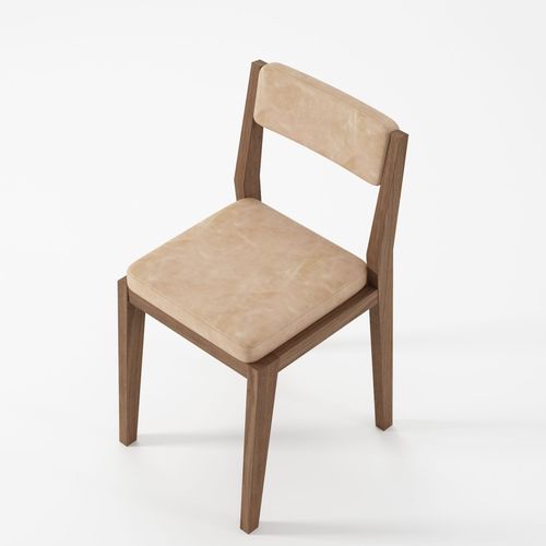Chaise de restaurant contemporaine - HOS-NB06 - Karpenter - d'intérieur / en cuir / avec piètement en chêne