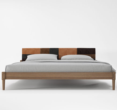 Lit king size - KW08EU - Karpenter - contemporain / avec tête de lit en cuir / en teck