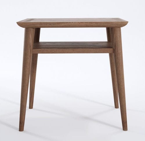 Table de chevet contemporaine - VI36 - Karpenter - en chêne / en teck / avec piètement en bois massif