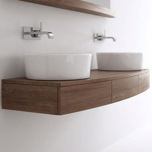 Meuble vasque double - ML05 - Karpenter - suspendu / en teck / contemporain