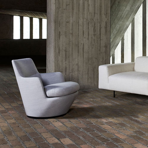 Fauteuil contemporain - LO TURN - BENSEN - en tissu / avec revêtement amovible / marron