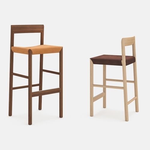Chaise de bar contemporaine - STAX - BENSEN - d'intérieur / en tissu / en cuir
