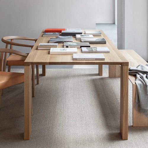 Table à manger contemporaine - RADII - BENSEN - en chêne / en noyer / avec piètement en bois